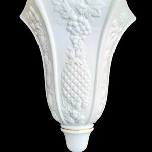 Vintage 10" LENOX Fruits of Life Wall Vase Ivory with 24KT Gold Trim